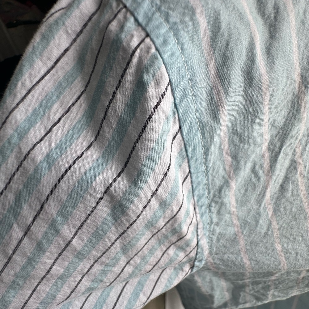 Part Two Women's Light Blue Striped Button Down Shirt - Picture 8 of 8